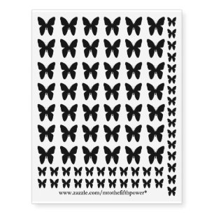 Small Black Butterflies Temporary Tattoos