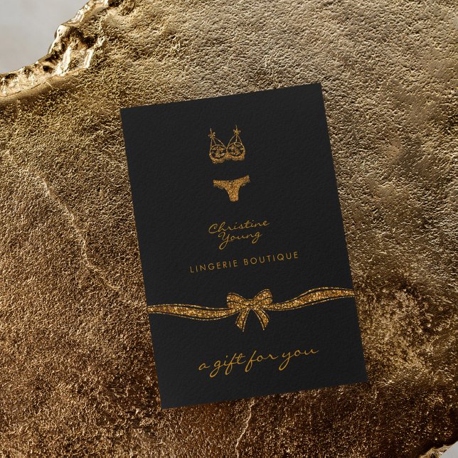 Small Black Gold Lace Lingerie Boutique Gift Card (Creator Uploaded)