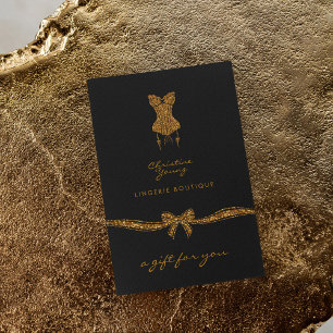 Small Black Gold Lace Lingerie Boutique Gift Card