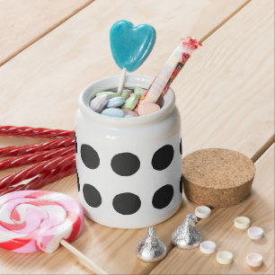 Small Black Polka Dot Candy Jar