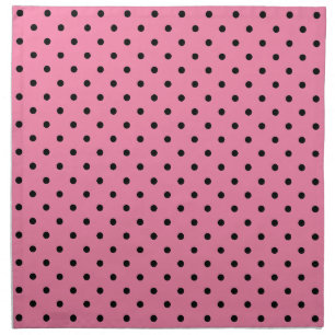 Small Black Polka Dots on hot pink Napkin