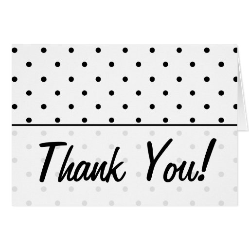 Small Black Polka Dots Thank You Card | Zazzle