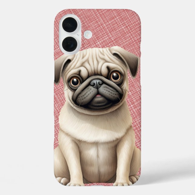 SMALL BLACK & TAN PUG PUPPY DOG Case-Mate iPhone CASE (Back)