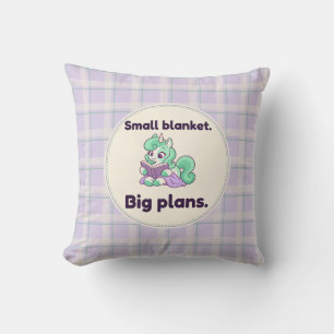Small Blanket Big Plans Cozy Reading Unicorn Throw Pillow