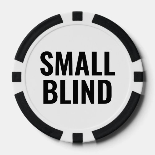 Small Blind Simple Black White Text Poker Chips
