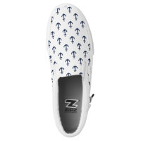 Small Blue Anchors Pattern Slip-On Sneakers
