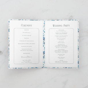 Small Blue Flowers Wedding Program