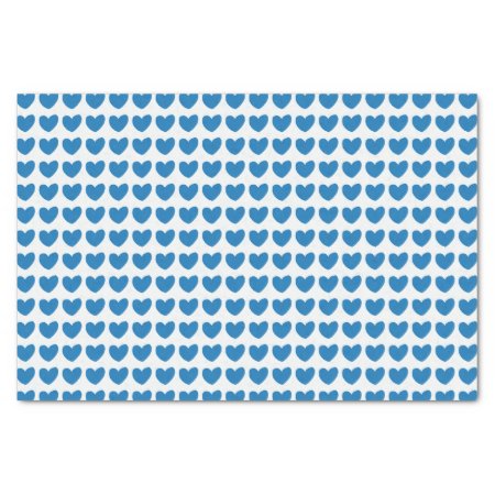 Small Blue Hearts Pattern Tissue Paper