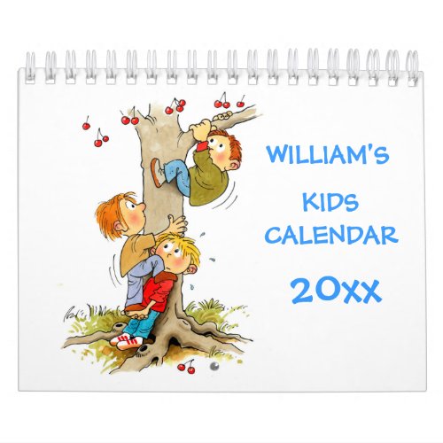 Small Blue Kids Calendar Funny Calendars For Kids