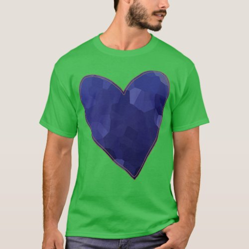 Small Blue Mosaic Heart T_Shirt