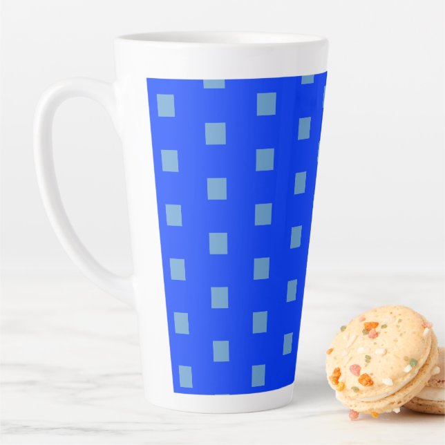 Small Blue Pattern Large Latte Mug (In Situ)