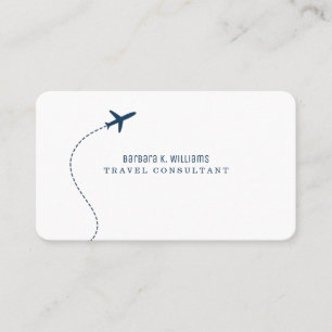 Small Blue Plane White Travel Consultant Business Card