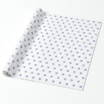 Small Blue Star Of David White Wrapping Paper<br><div class="desc">Judaica Collection</div>
