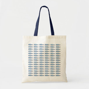 Small Blue Whales Tote Bag