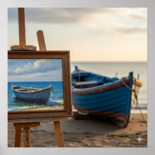 Small Boat Painting Poster