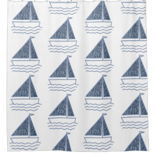 Small boats shower curtain
