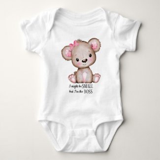 Small Boss Cute Baby Girl Teddy Bear Pink Bow