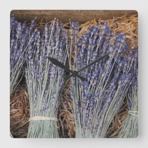 Small bouquets of lavender square wall clock