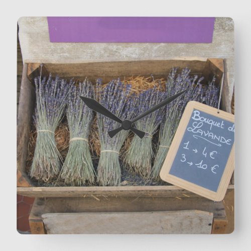 Small bouquets of lavender square wall clock