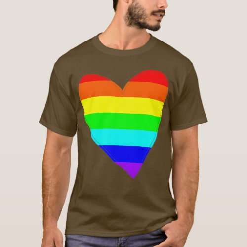 Small Bright Rainbow Valentine Heart T_Shirt