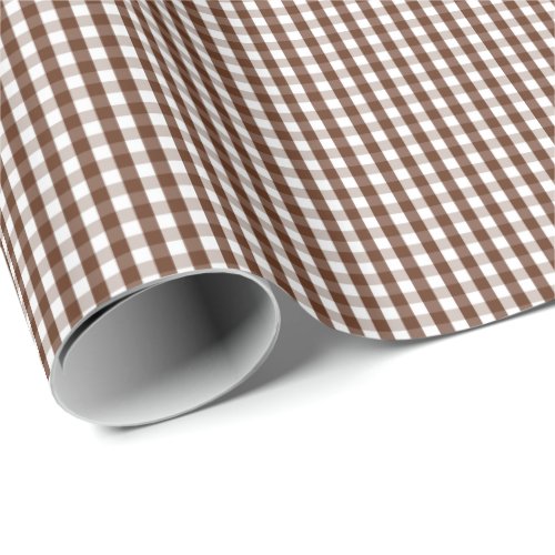 Small Brown and White Gingham Wrapping Paper