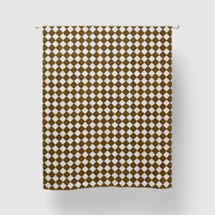 Small Brown & Antique White diamonds Blackout Curtains