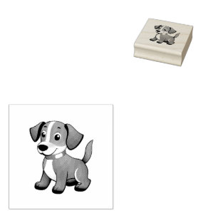 Small brown dog, standing - rubber stamp