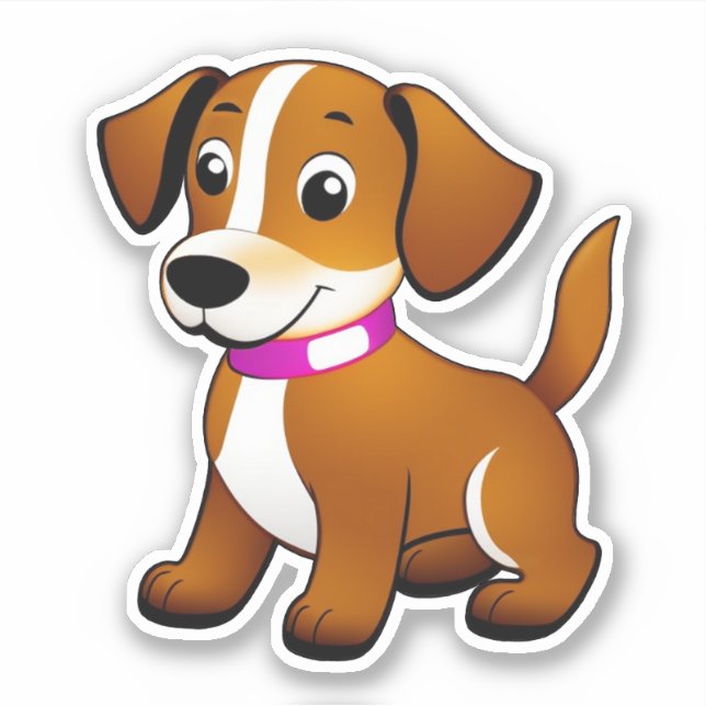 Small brown dog standing - sticker (Front)