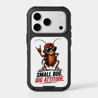 Small Bug. Big Attitude. | Funny Cartoon Cockroach iPhone 17 Pro Case