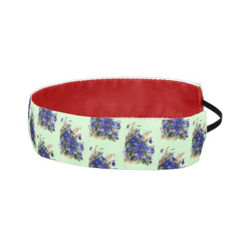 small bush of purple flowers blue forget_me_nots athletic headband