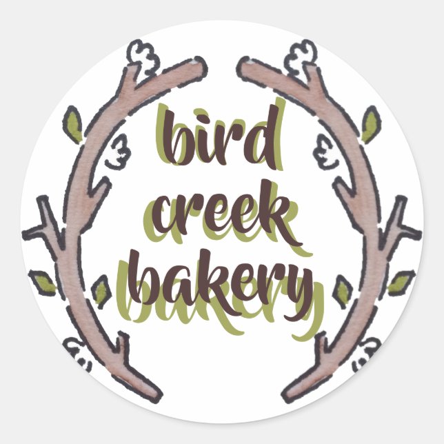 Small Business Artisan Botanical Classic Round Sticker (Front)