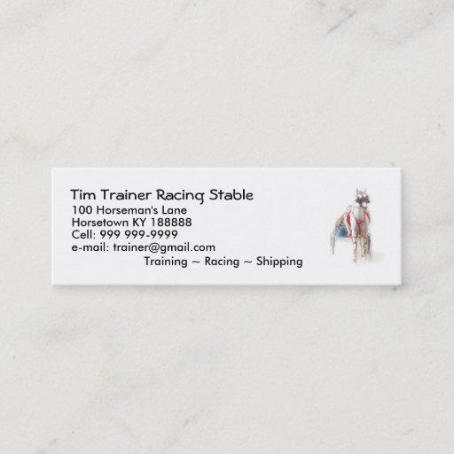 Customizable Small Business Cards for Horse Trainers