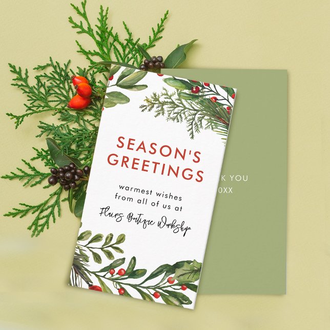 Small Business Christmas Festive Wreath Card (Small Business Christmas Festive Wreath Business Card)