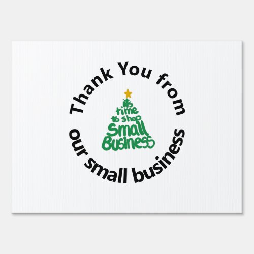 Small Business Christmas Shopping Thank you Sign