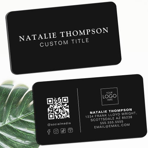 Small Business Cool QR Code With Logo Designer Business Card