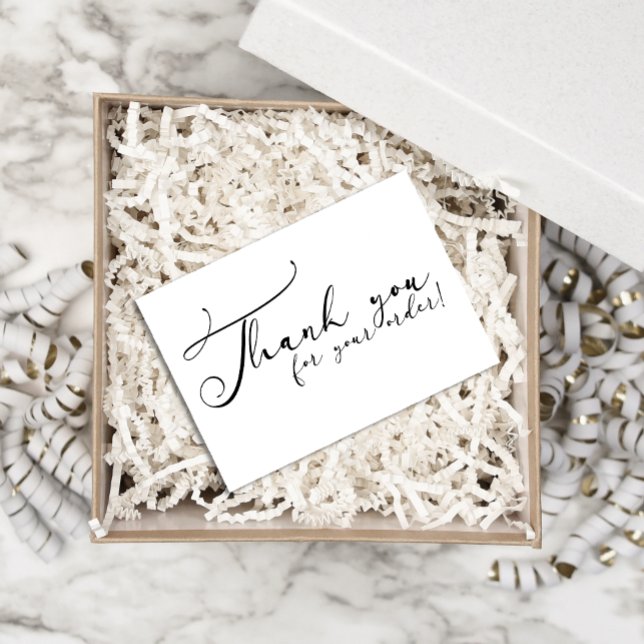 Small Business Coupon Simple Black White Thank You Card (Creator Uploaded)