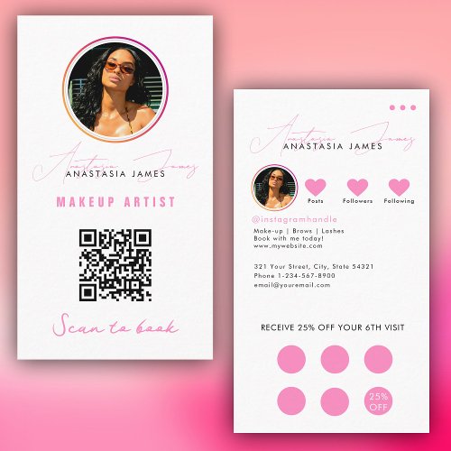 Small Business Discount Loyalty QR Code Business Card