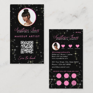 Small Business Discount Loyalty QR Code Sparkles Card