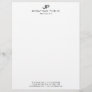 Small Business Elegant Black White Monogrammed Letterhead
