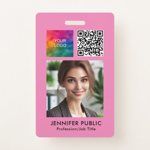 Small Business Employee QR Code Logo Template Badge