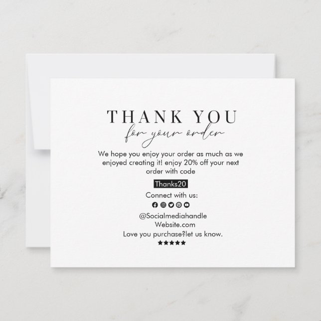 Small Business Flat Thank You Card (Back)