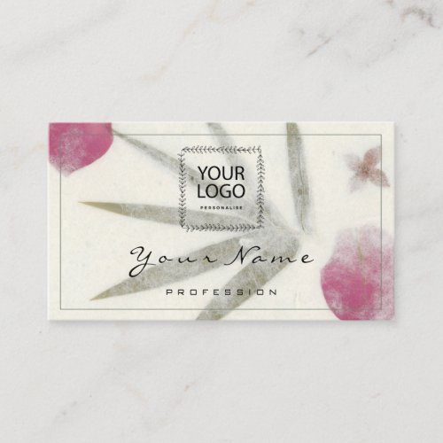 Small Business Floral QR LOGO Natural Organic Business Card
