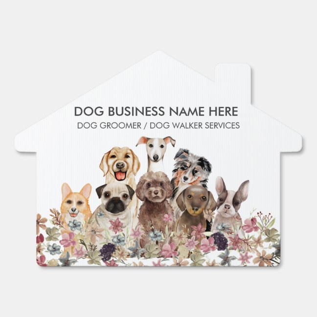 Small Business Flowers Pet Sitter Walker dogs Sign