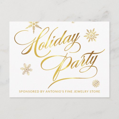 Small Business Holiday Sale Promotion Faux Foil Postcard