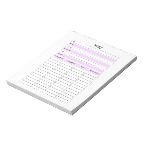Small Business Invoice Planner Notepad