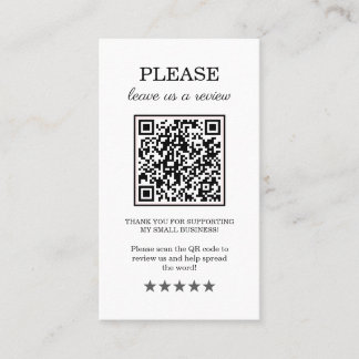 Small Business Leave A Review Business Card