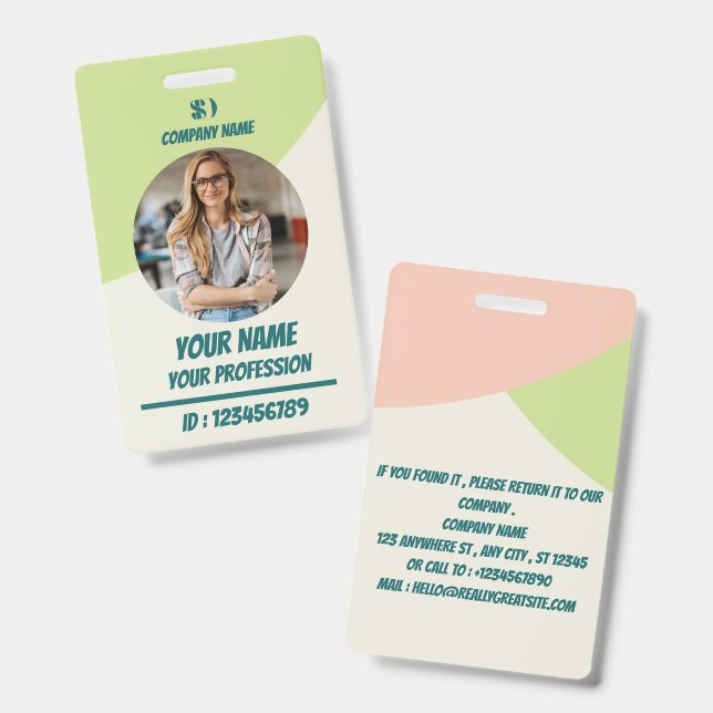 Small Business Logo Custom Round Badge (Front & Back)