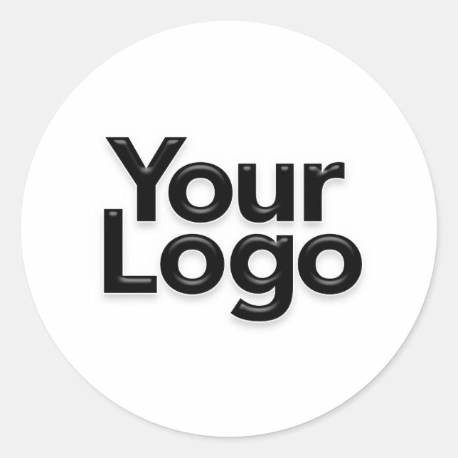 Small Business Logo Promotional Brand Marketing Classic Round Sticker (Front)