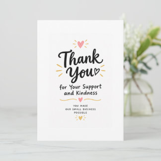 Small Business Love Thank You Card for Customers