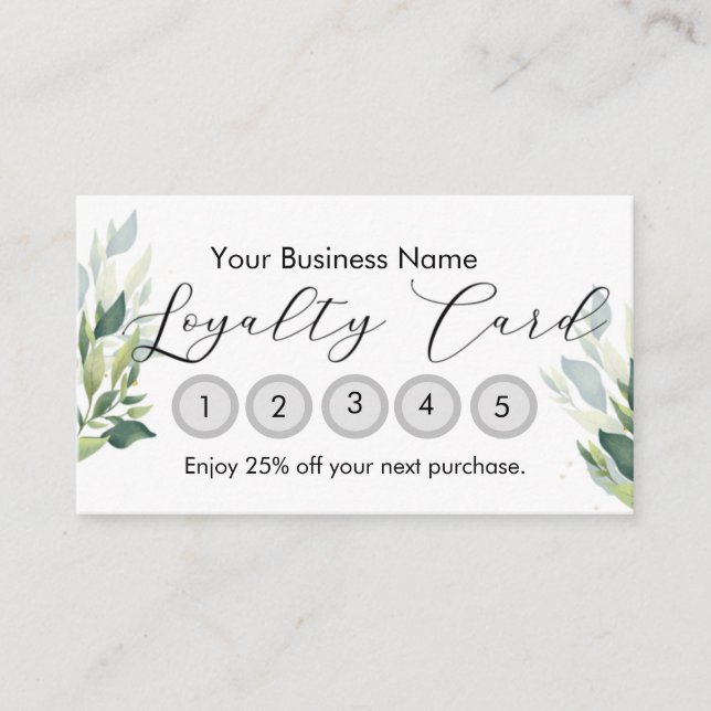 Small Business Loyalty Card Customizable  (Front)